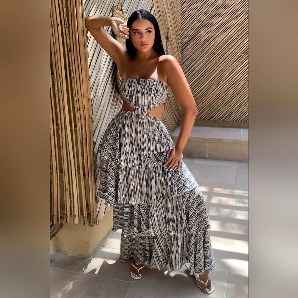 Strapless Tiered Maxi Dress